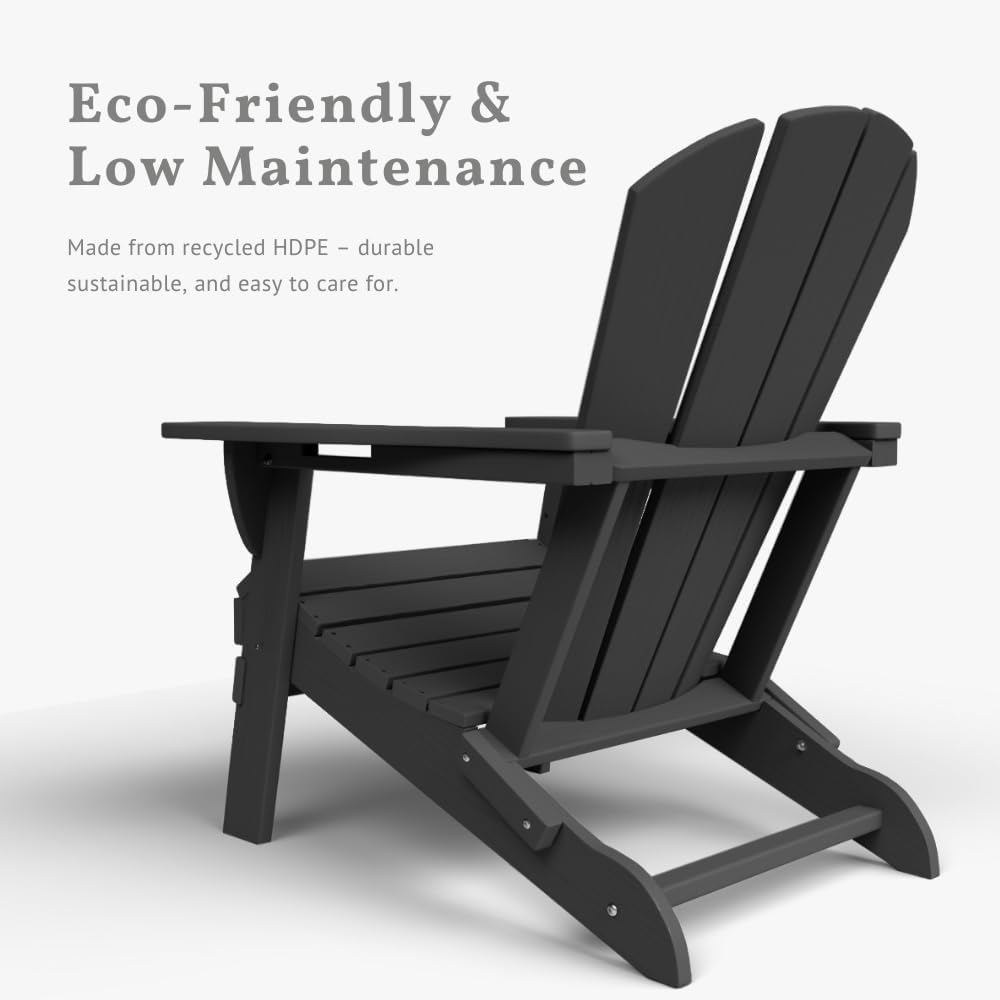 Folding Adirondack Chairs With Cup Holders Black