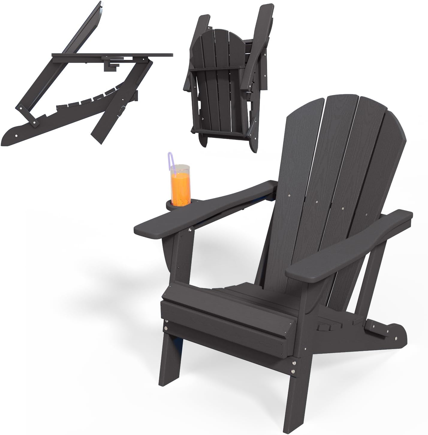 Folding Adirondack Chairs With Cup Holders Black