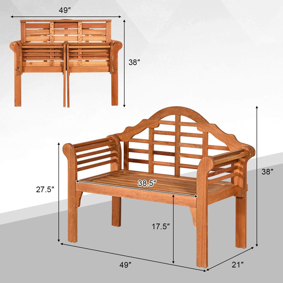 Eucalyptus Wood Foldable Bench