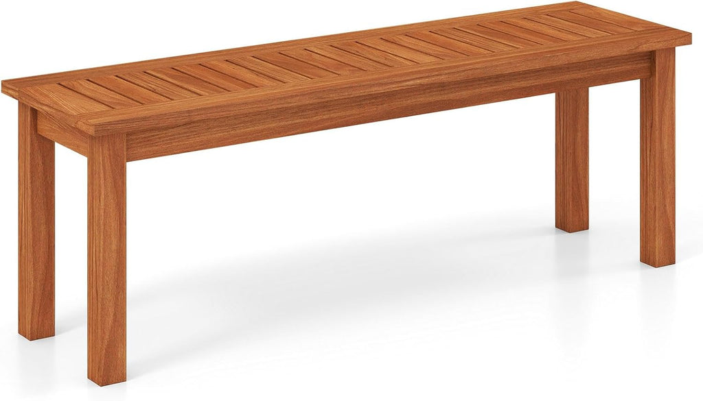 Backless 2-Seater Wooden Garden Bench