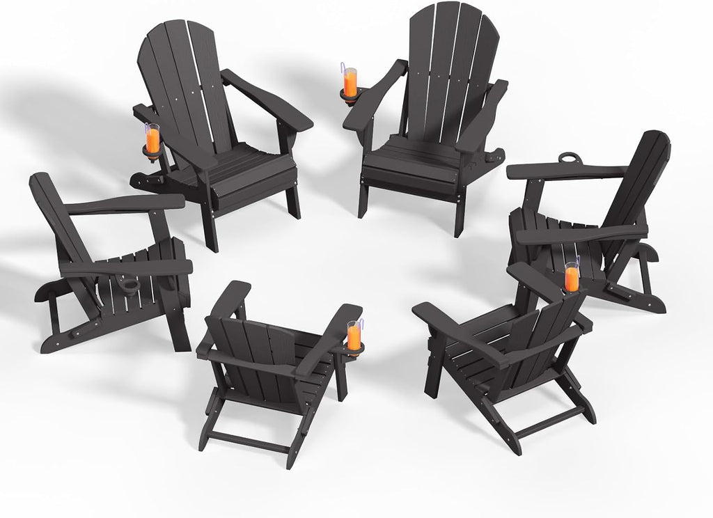 Folding Adirondack Chairs With Cup Holders Black