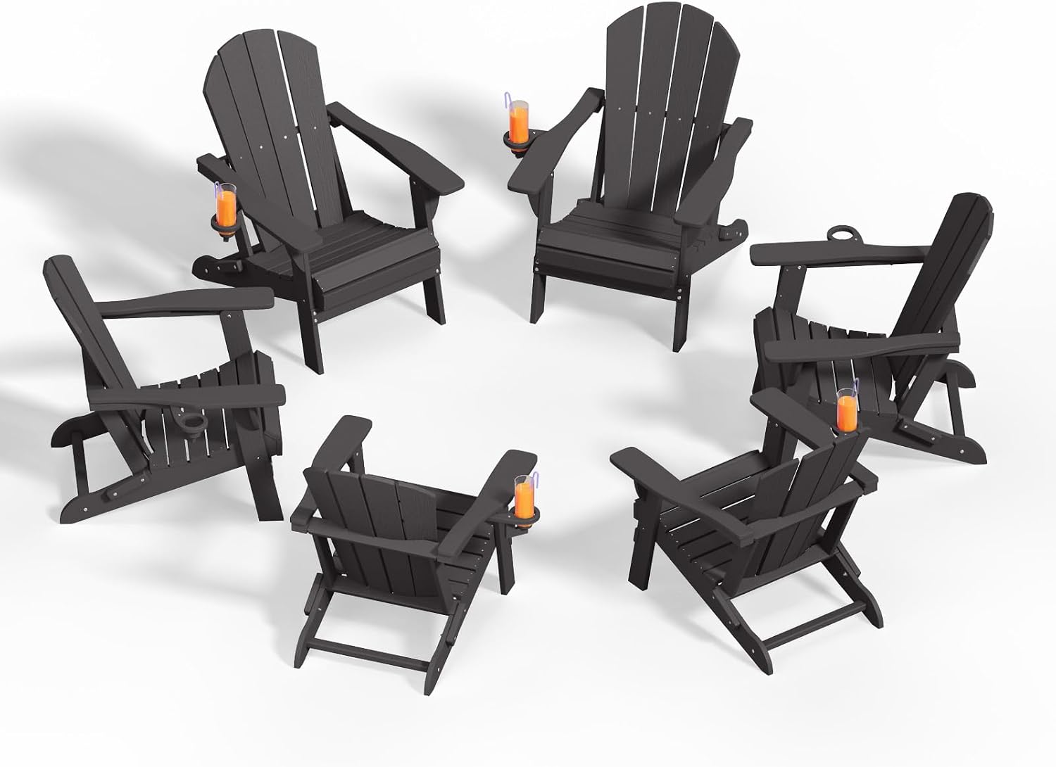 Folding Adirondack Chairs With Cup Holders Black