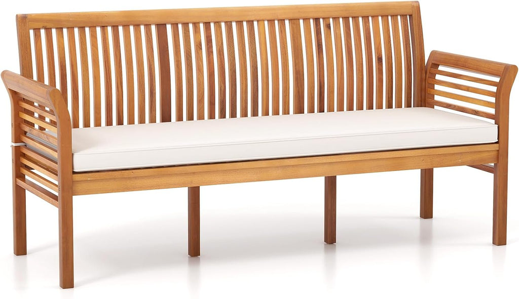 62.5" 3-Seater Acacia Wood Patio Bench