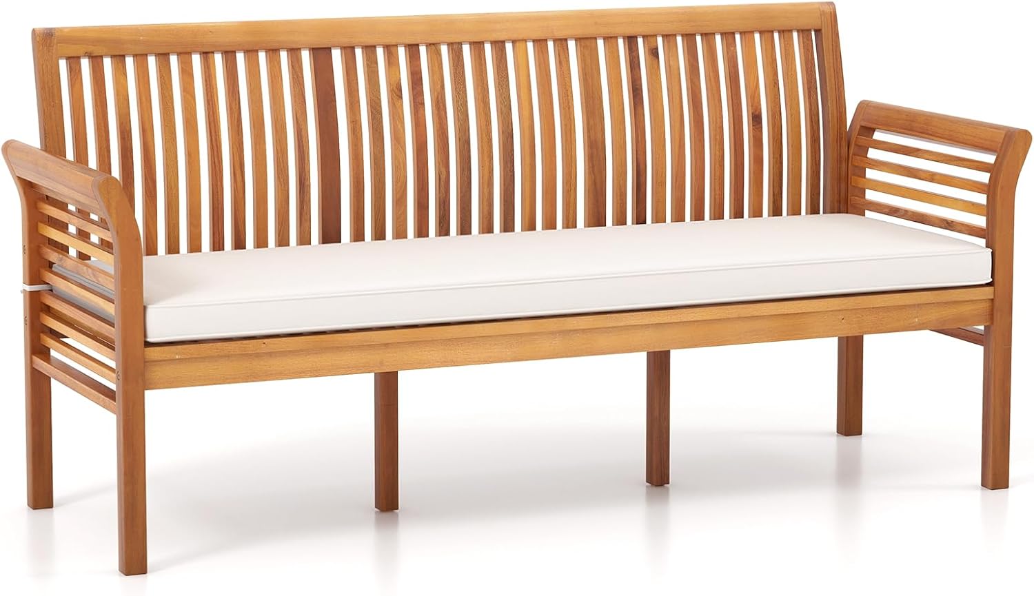 62.5" 3-Seater Acacia Wood Patio Bench