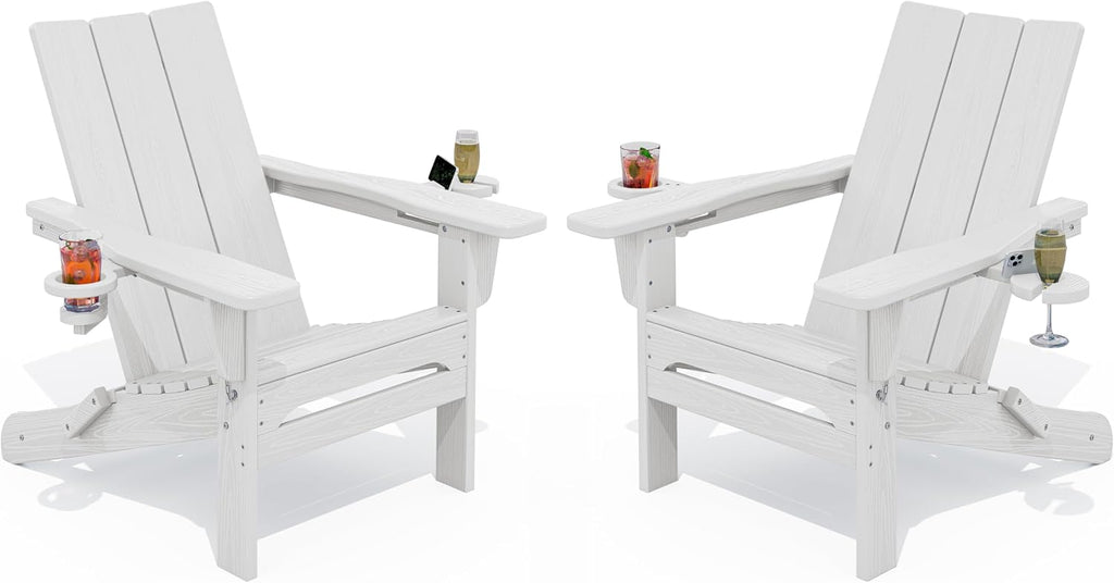 2 Pack HDPE Folding Adirondack Chairs