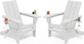 2 Pack HDPE Folding Adirondack Chairs