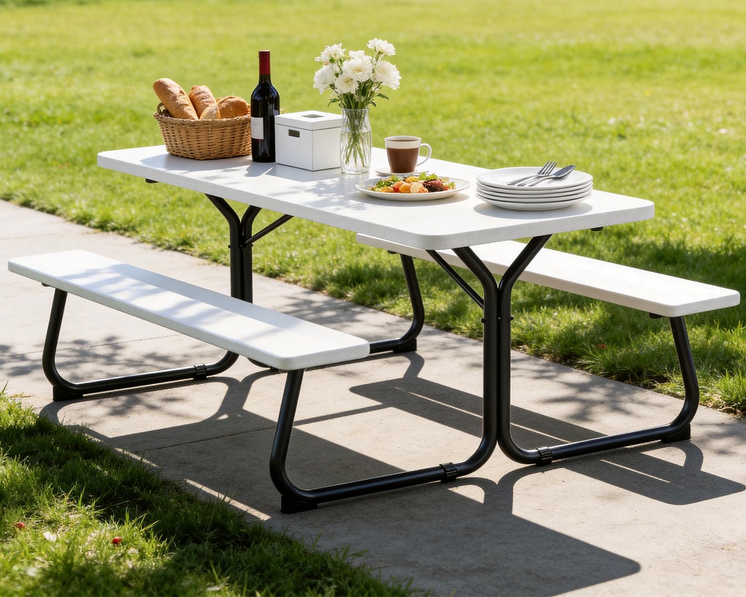 6FT Outdoor 8-Person Heavy Duty Picnic Table Set
