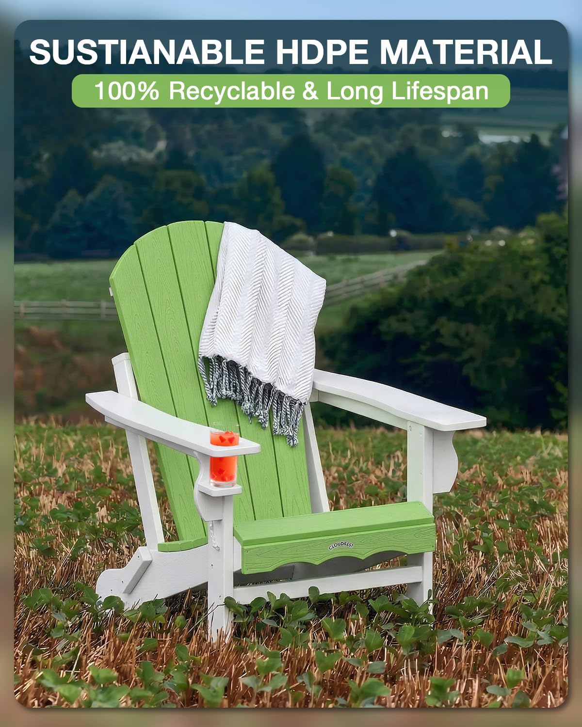 Folding Adirondack Chair With Cup Holder