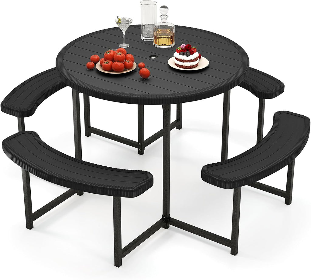 Round HDPE Picnic Table Set