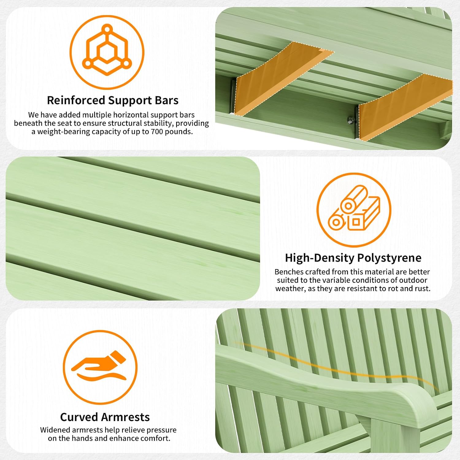 2-Seater Poly Lumber Garden Bench