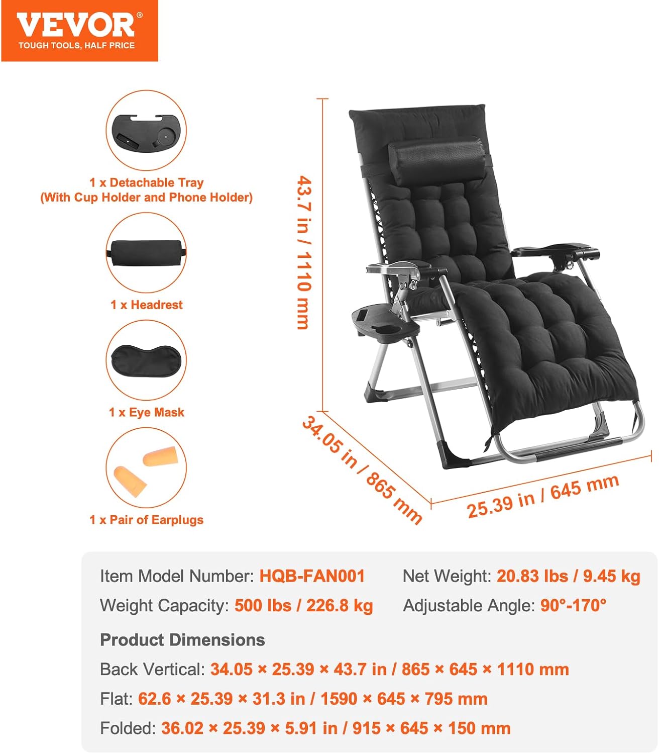 26" Zero Gravity Chair
