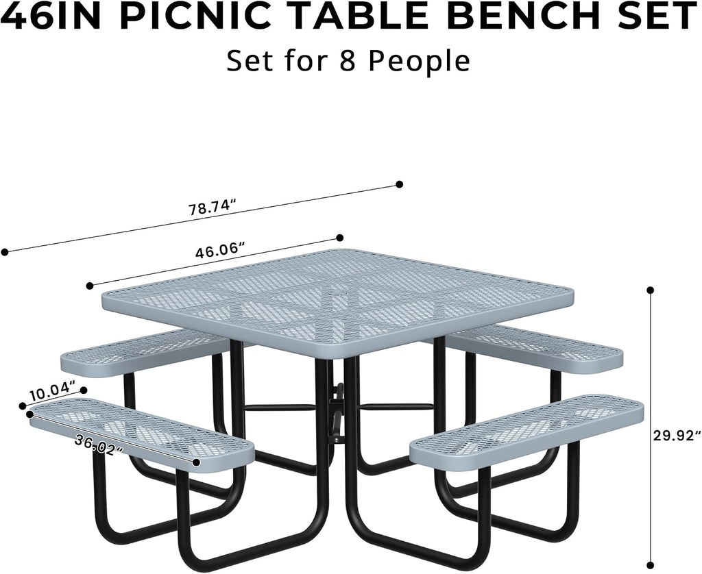 Square Commercial Outdoor Picnic Table
