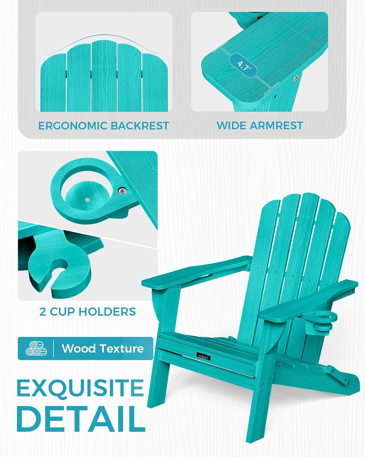 Folding Adirondack Chair With Cup Holders