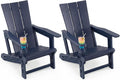 2 Pack HDPE Adirondack Chairs With Cup Holders
