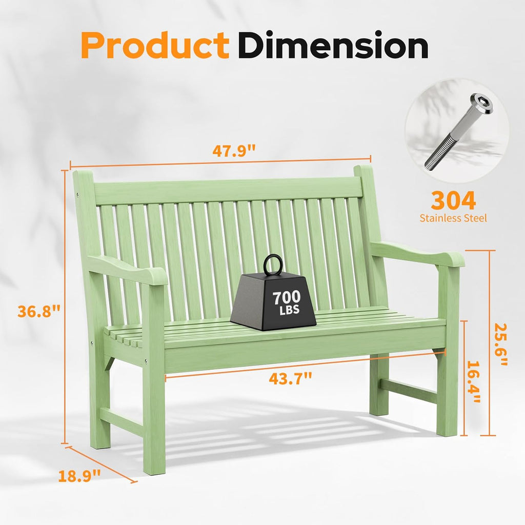 2-Seater Poly Lumber Garden Bench