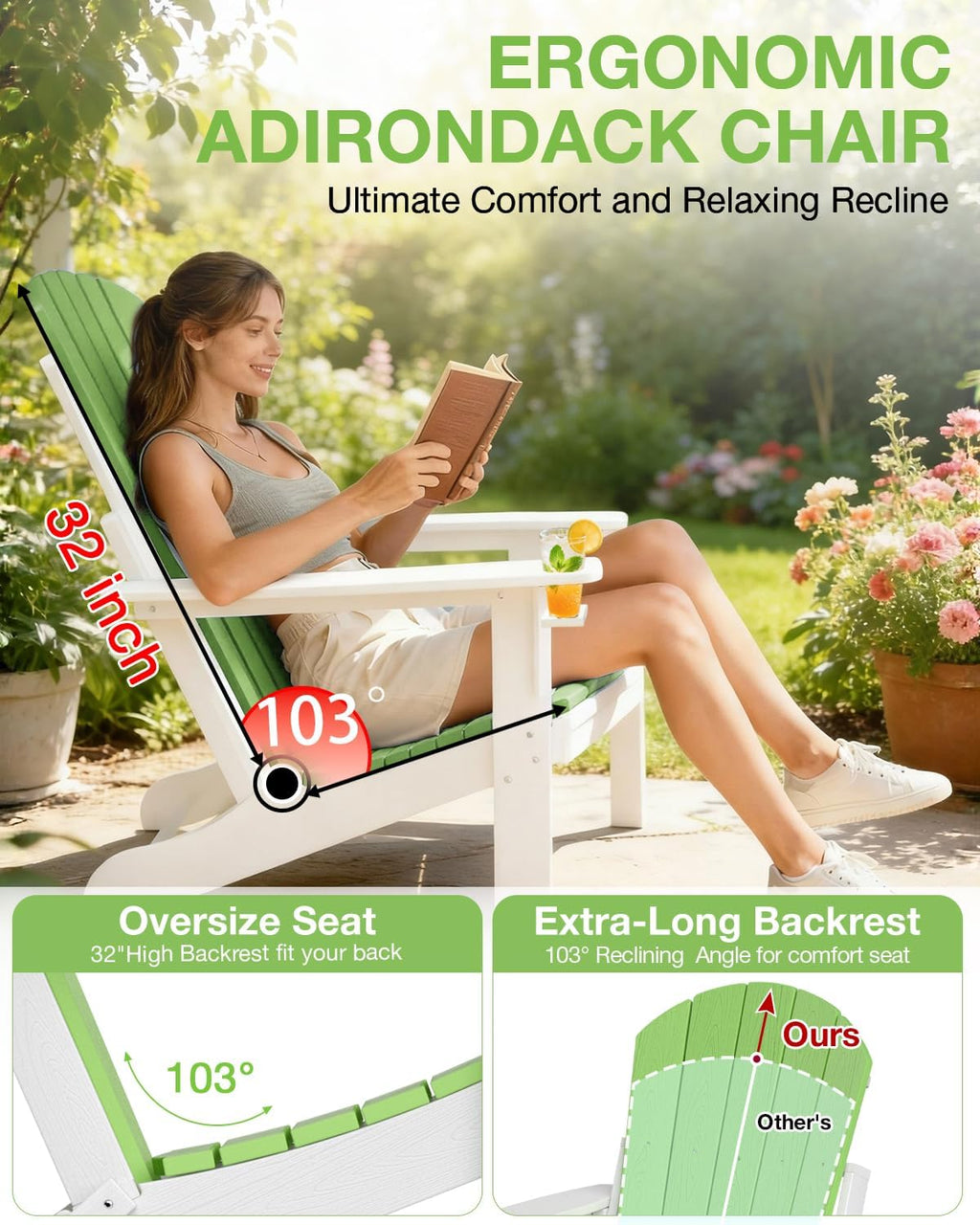 Folding Adirondack Chair With Cup Holder
