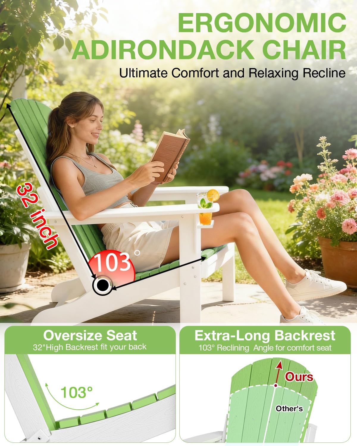 Folding Adirondack Chair With Cup Holder