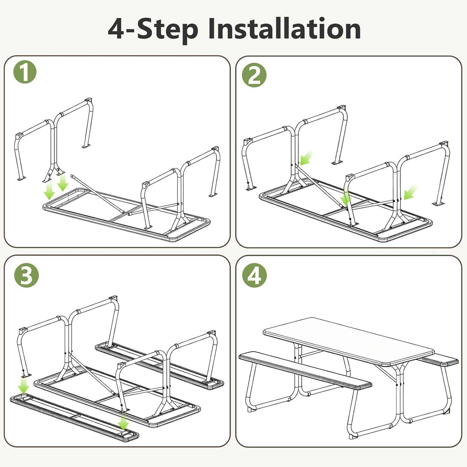 6FT Outdoor 8-Person Heavy Duty Picnic Table Set