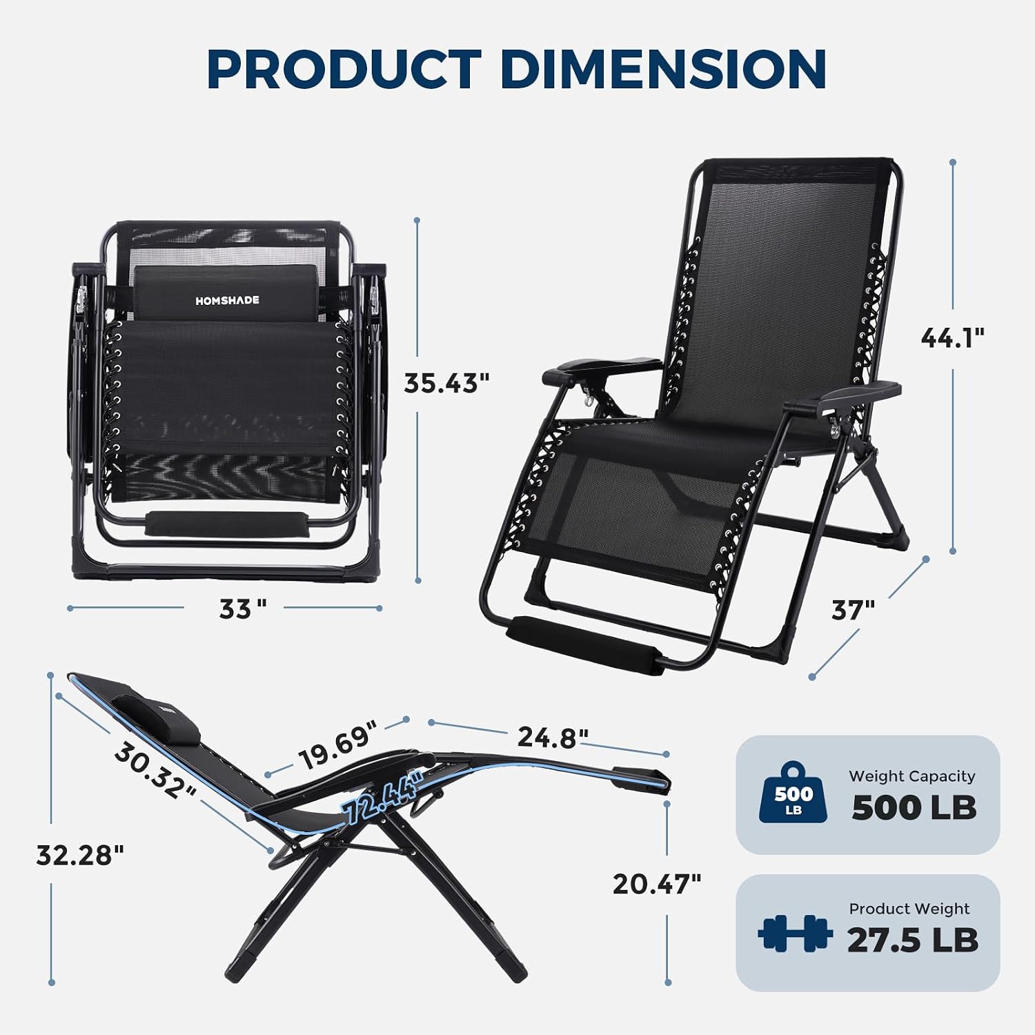 XXL Zero Gravity Lounge Chair