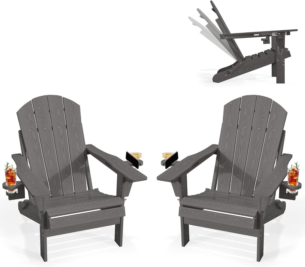 2 Pack Adjustable HDPE Adirondack Chairs