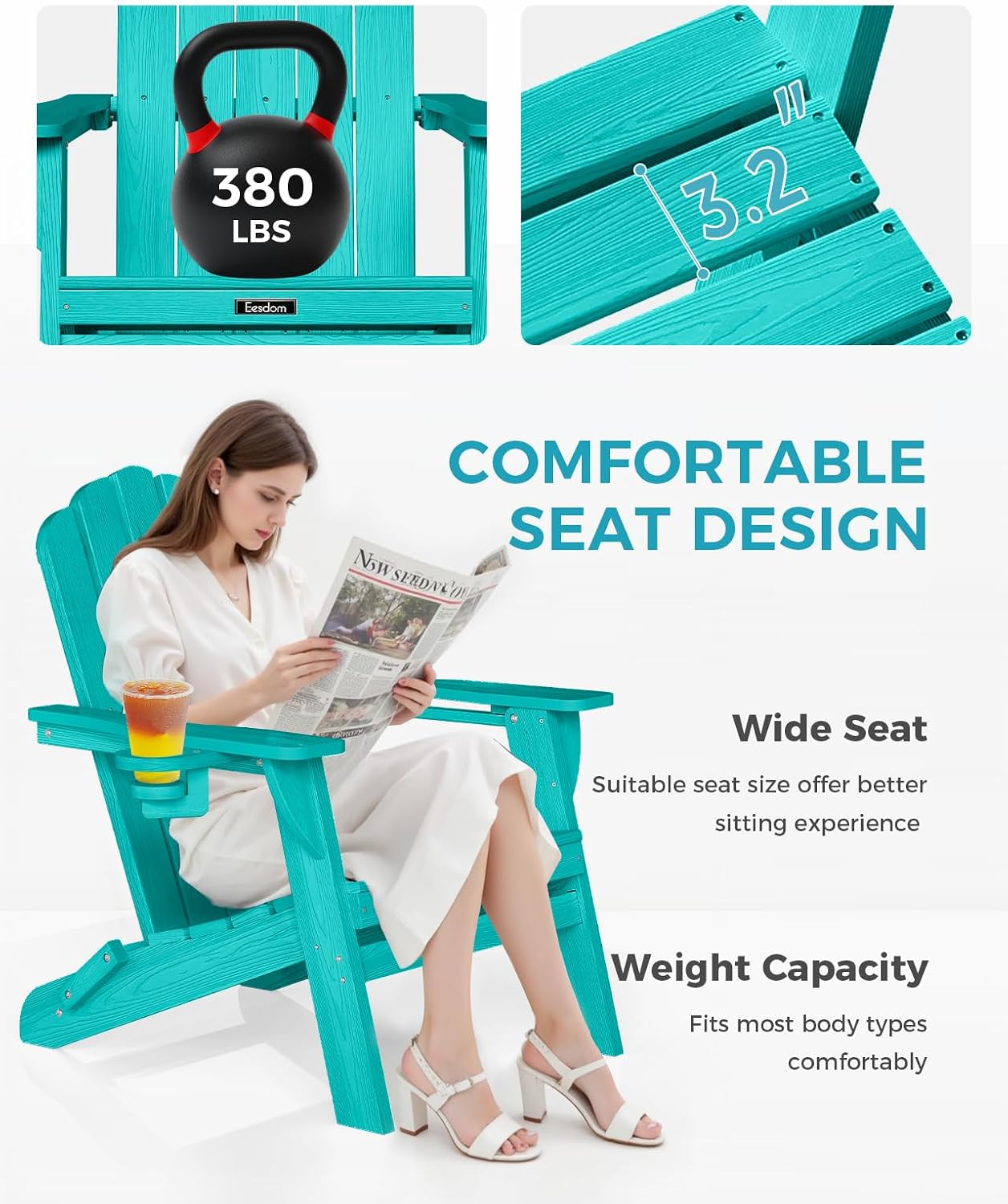 Folding Adirondack Chair With Cup Holders