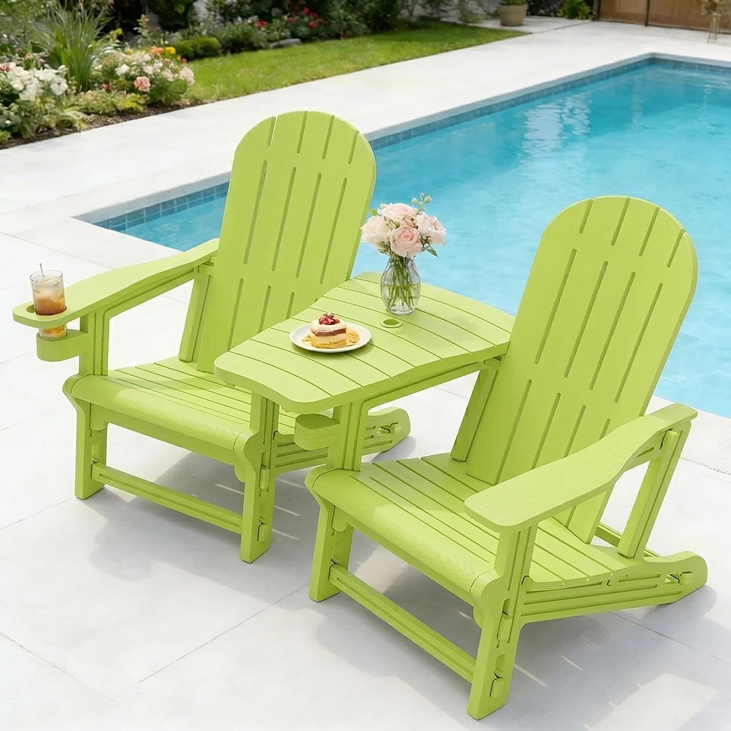3-Piece HDPE Adirondack Chair Set