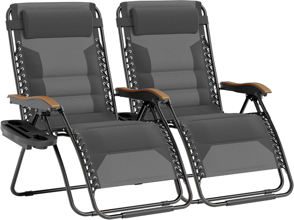 2 Pack XXL Padded Zero Gravity Chairs