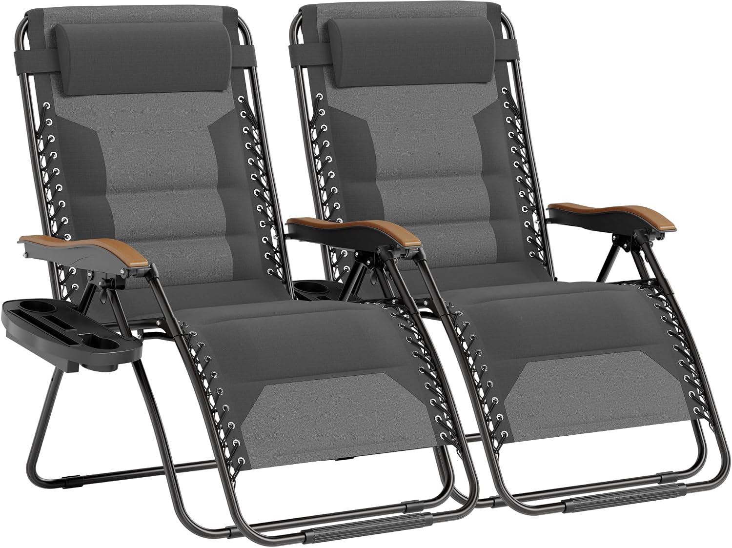 2 Pack XXL Padded Zero Gravity Chairs