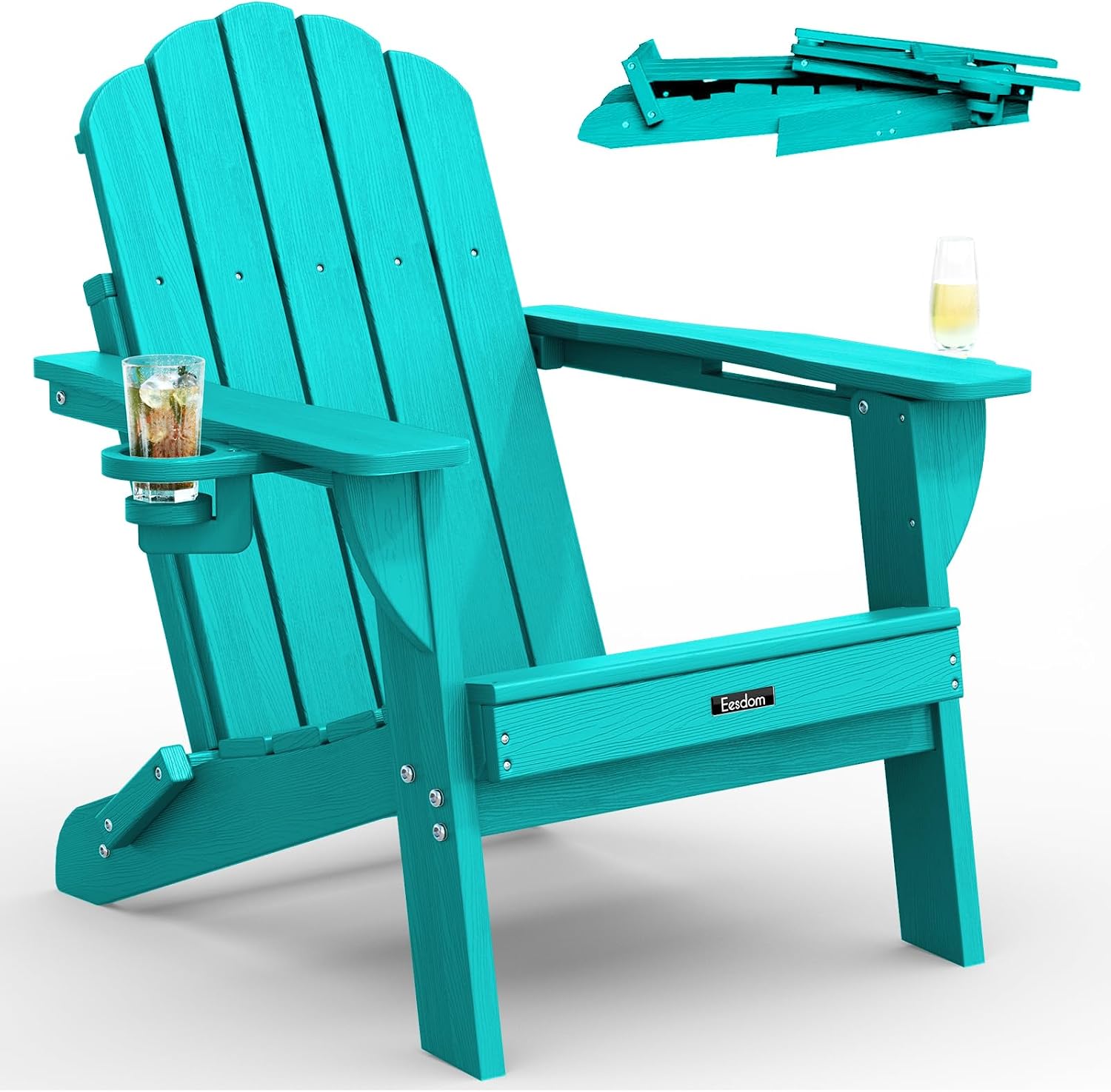Folding Adirondack Chair With Cup Holders
