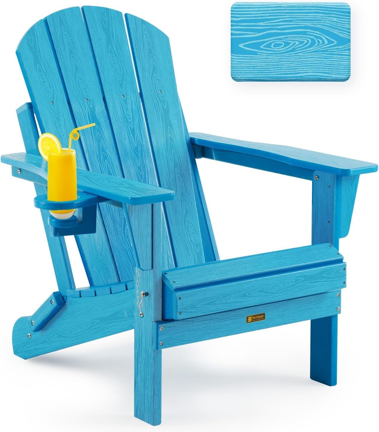Folding Wood Texture Adirondack Chair