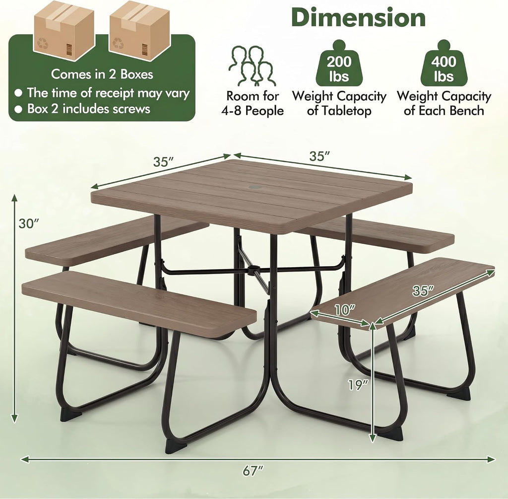 8-Seat HDPE Picnic Table