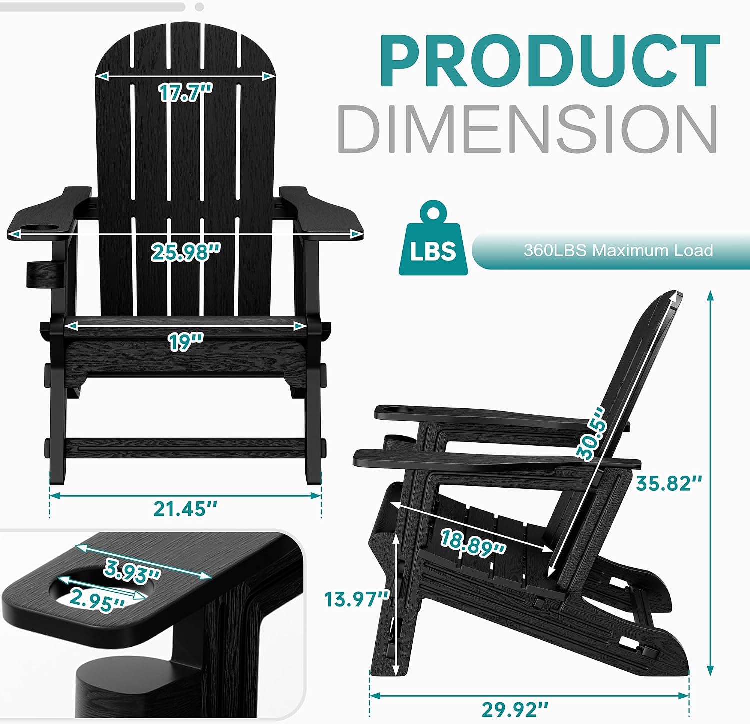 2 Pack HDPE Adirondack Chair Set