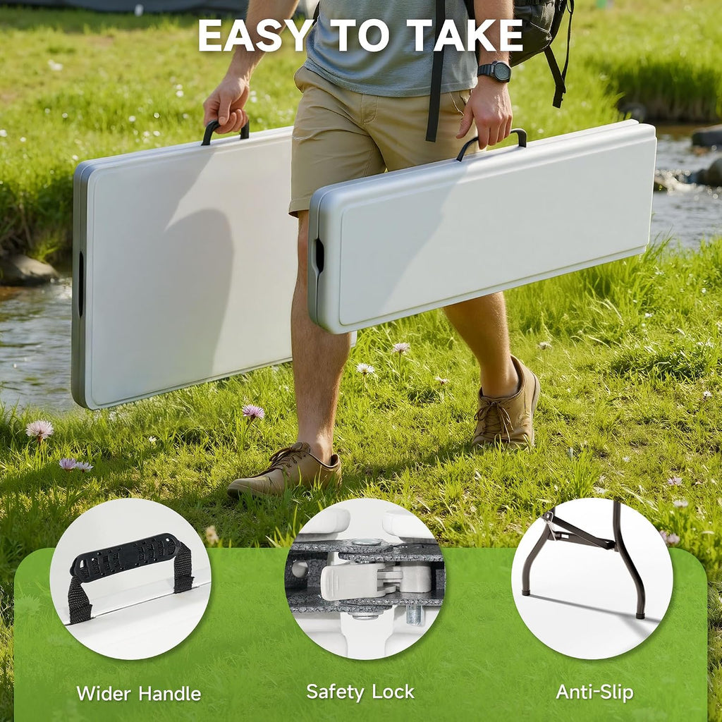 6FT HDPE Folding Picnic Table Set
