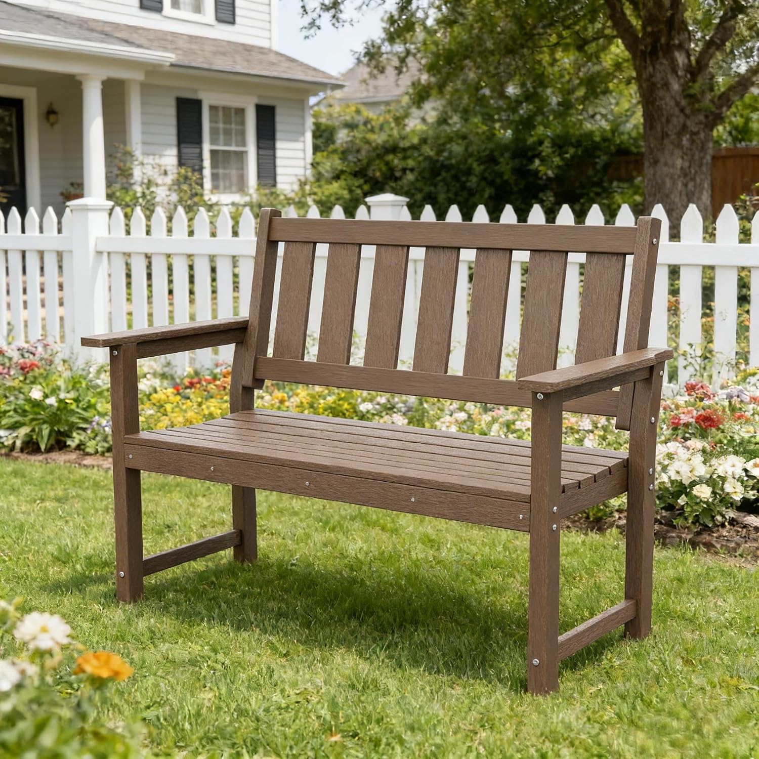 50" HDPE 2-Seater Outdoor Garden Bench