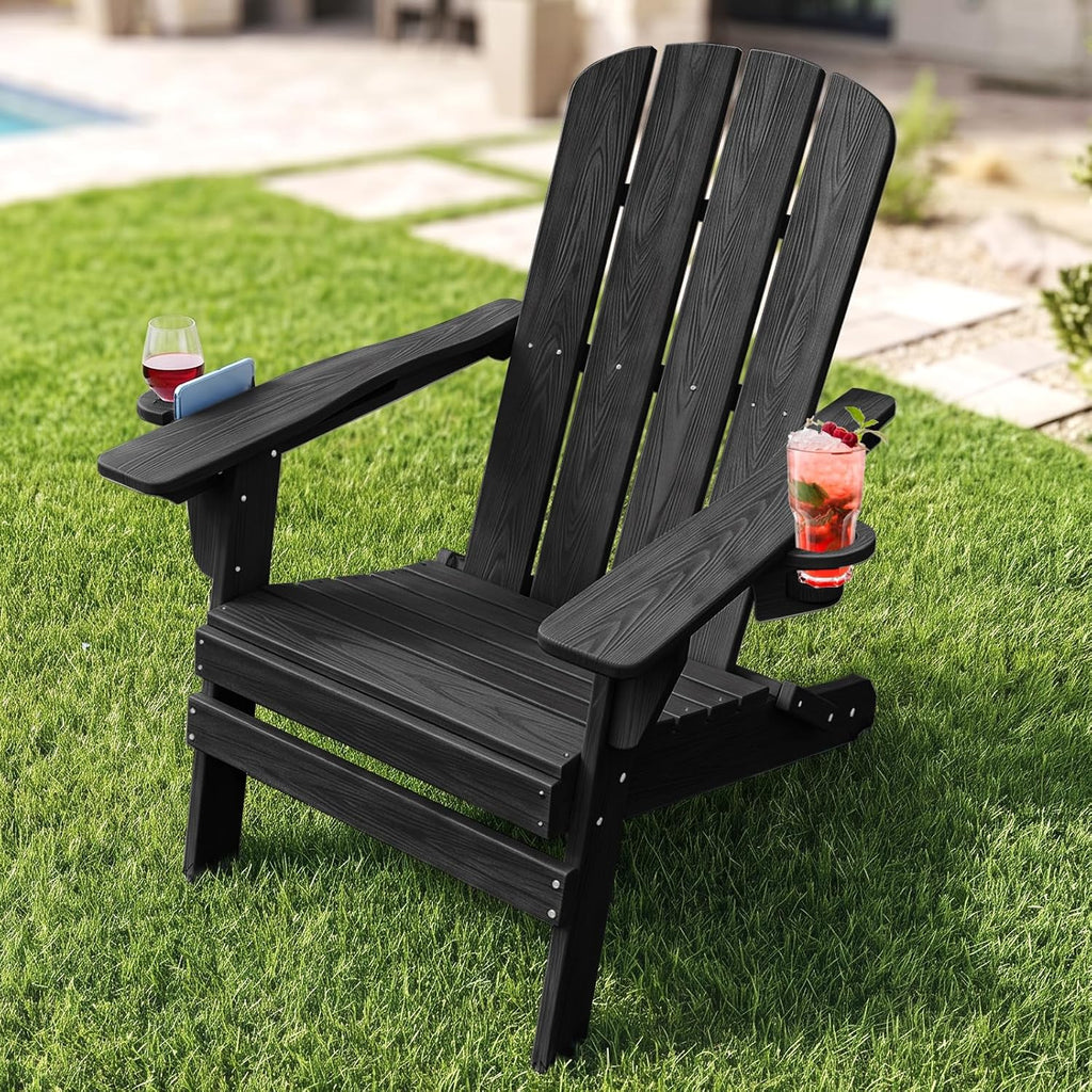 Folding Adirondack Chair With Cup Holder