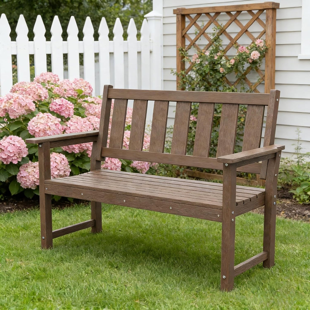 50" HDPE 2-Seater Outdoor Garden Bench