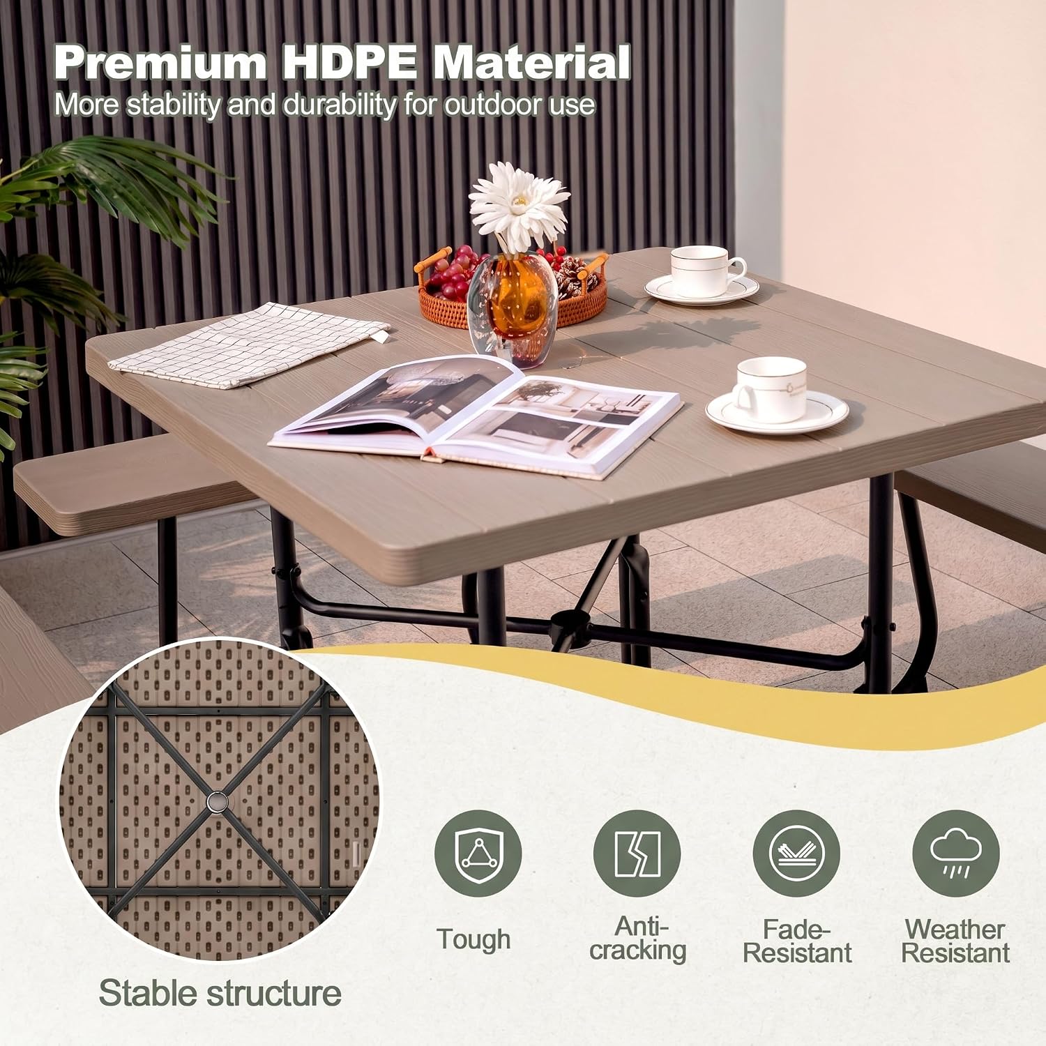 8-Seat HDPE Picnic Table