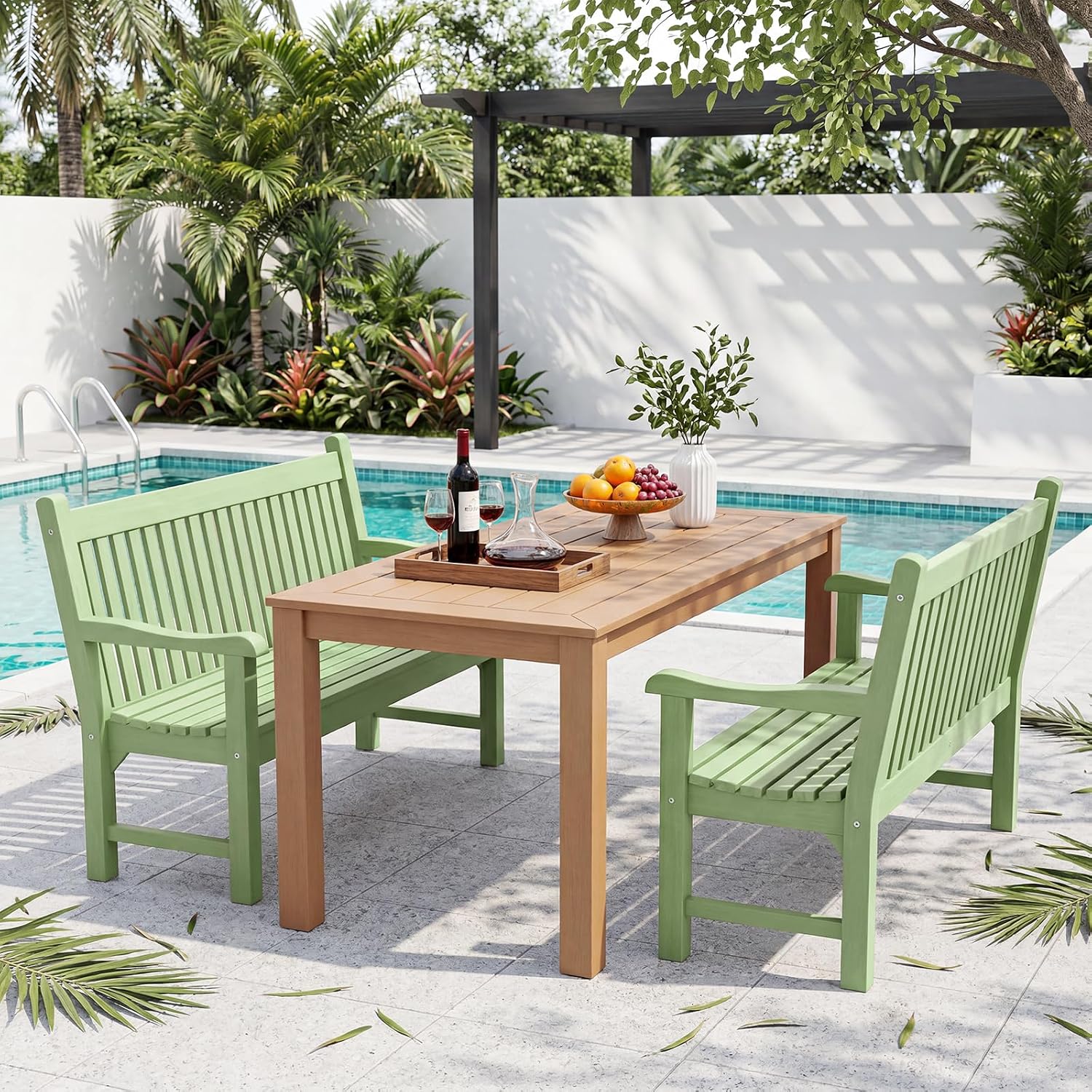 2-Seater Poly Lumber Garden Bench
