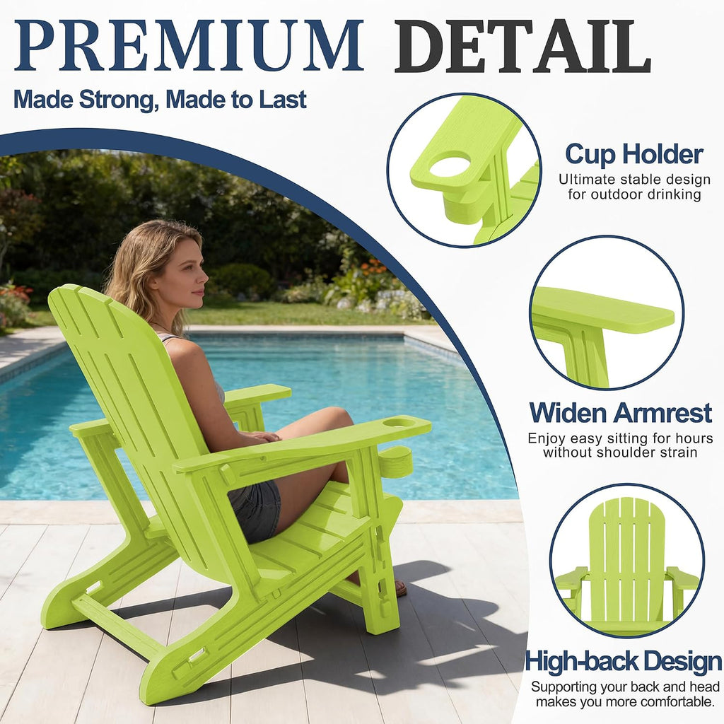 3-Piece HDPE Adirondack Chair Set