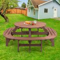 12-Person Round Wooden Picnic Table