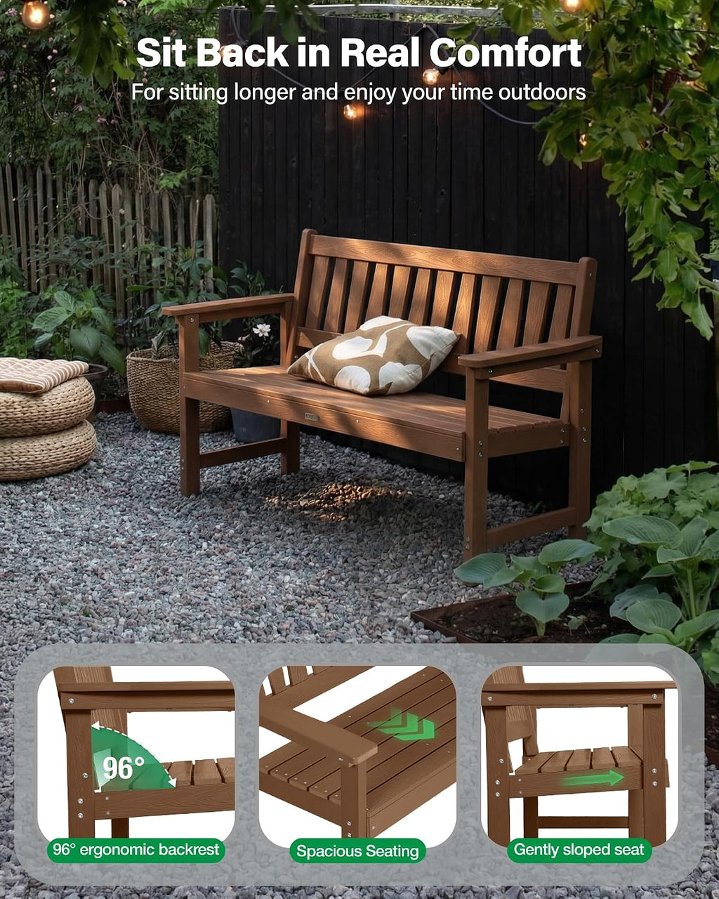 2-Seater Outdoor Garden Bench