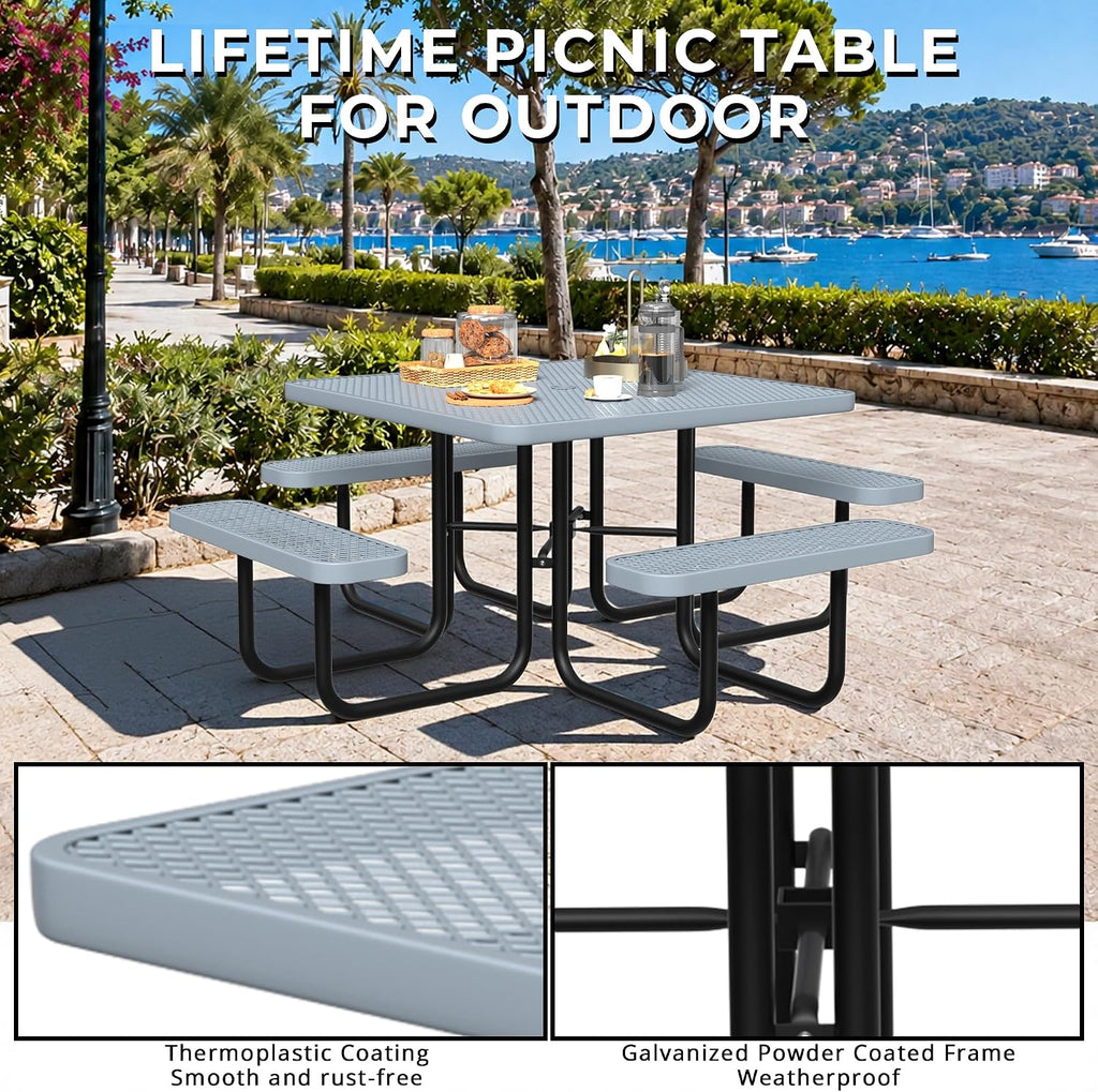 Square Commercial Outdoor Picnic Table