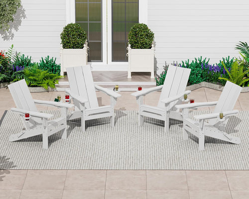 2 Pack HDPE Folding Adirondack Chairs