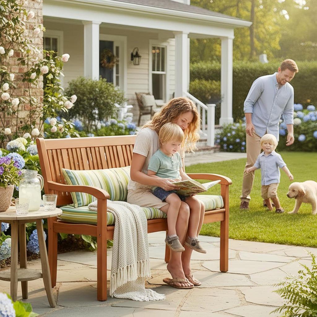 50" Solid Wood Patio Garden Bench