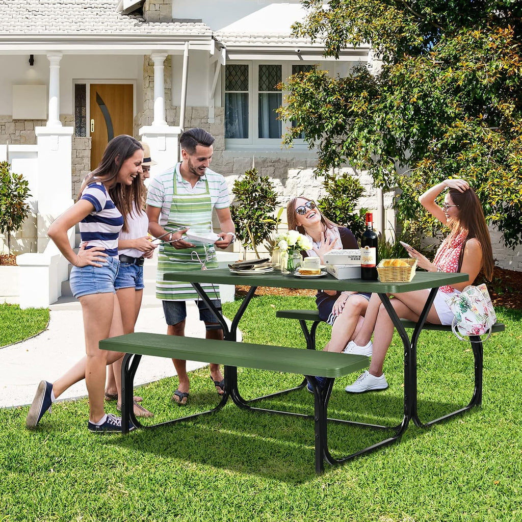 59" Outdoor Picnic Table Bench Set