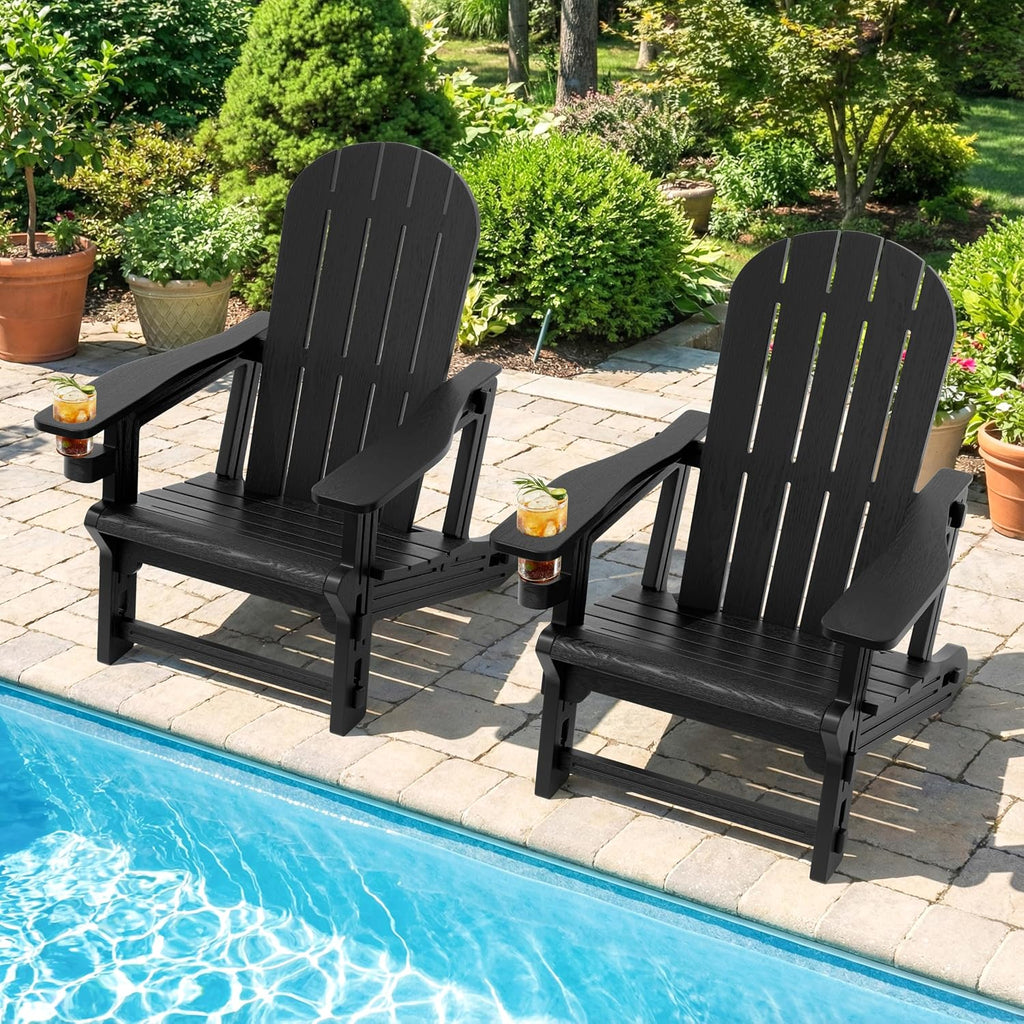 2 Pack HDPE Adirondack Chair Set