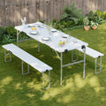 6FT 3-Piece Folding Picnic Table Set with 2 Benches