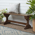 46" Meranti Wood Farmhouse Bench